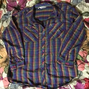 🚫SOLD 🚫 Vintage Plus Size Plaid Button Up